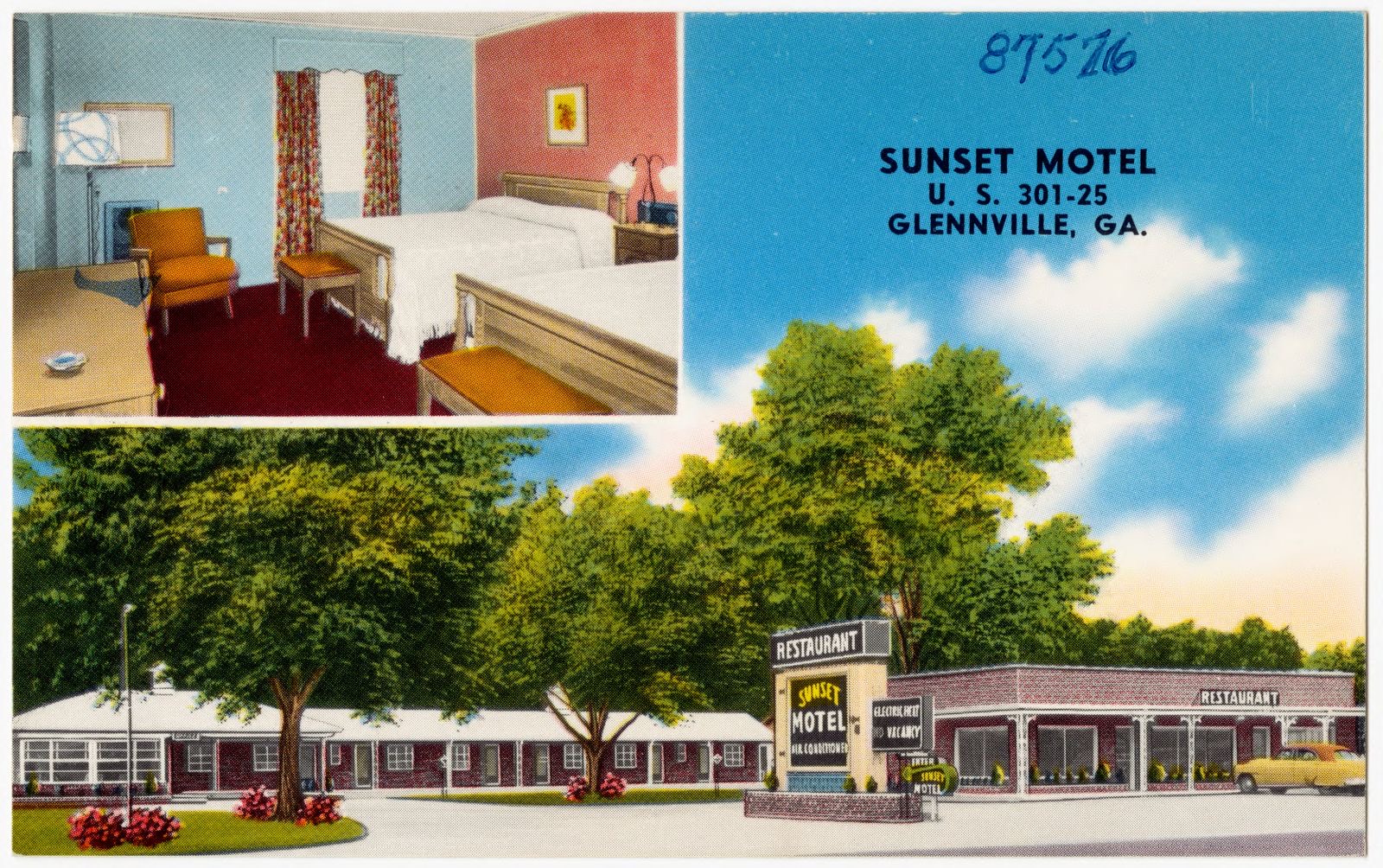 Sunset Motel, U. S. 301-25, Glennville, Ga., Boston Public Library - undated