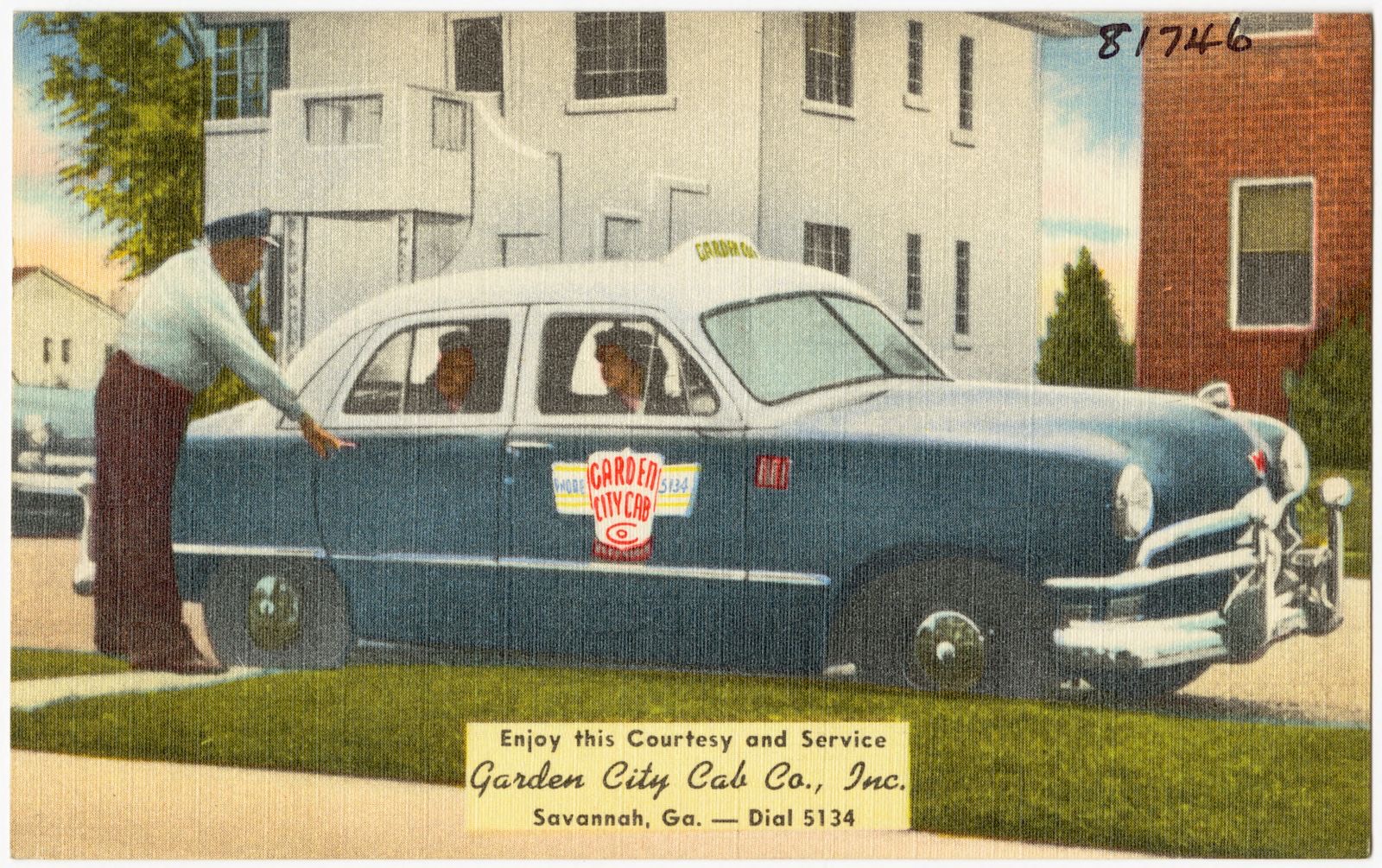 Enjoy this courtesy and service, Garden City Cab Co., Inc. Savannah, Ga., Boston Public Library - undated