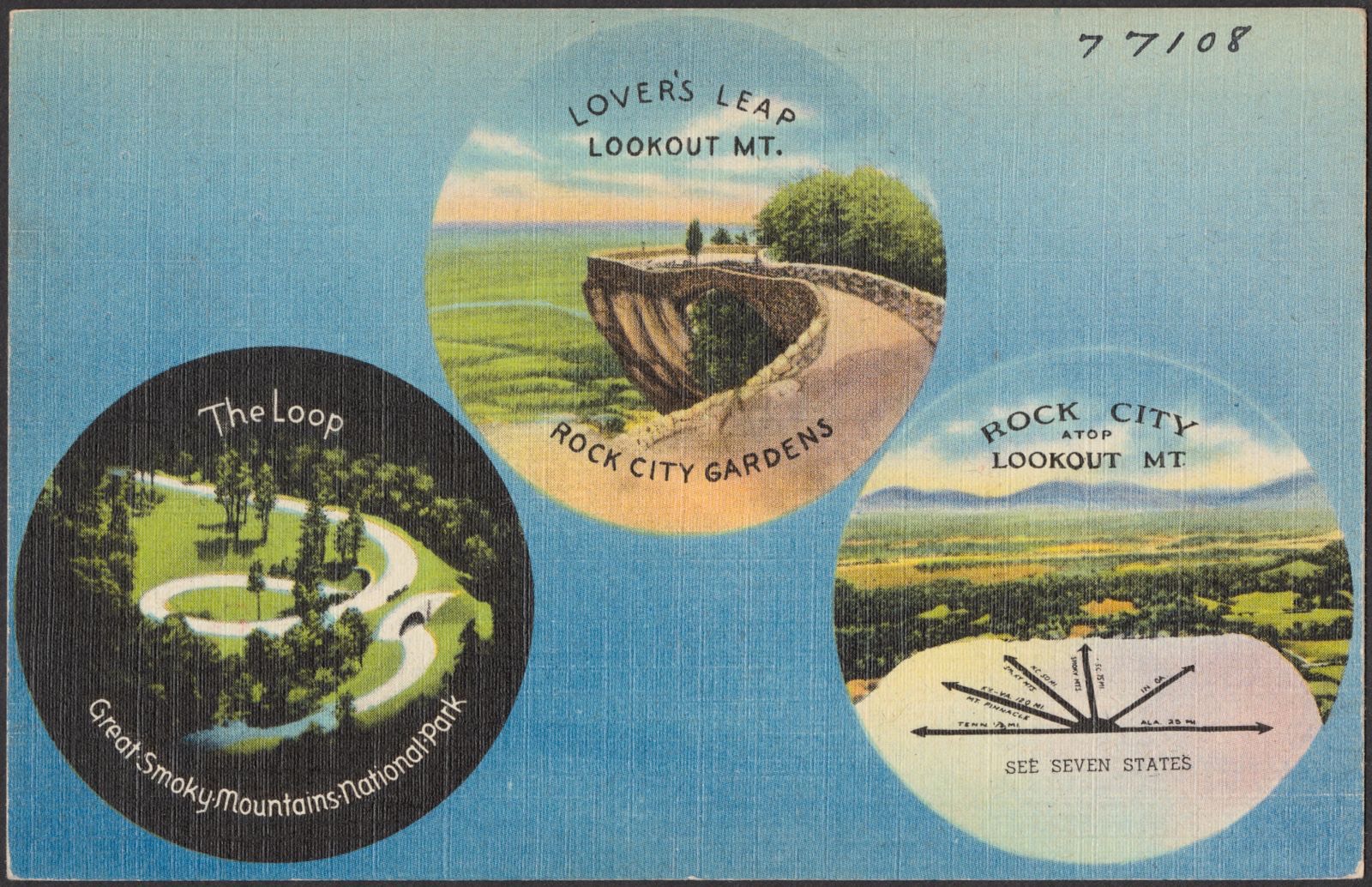 Lover's Leap, Lookout Mt., Rock City Gardens. The loop, Great Smoky Mountain National Park. Rock City atop Lookout Mt., Boston Public Library - undated