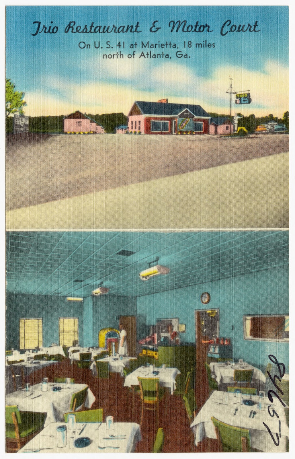 Trio Restaurant & Motor court on U. S. 41 at Marietta, 18 miles north of Atlanta, Ga., Boston Public Library - undated