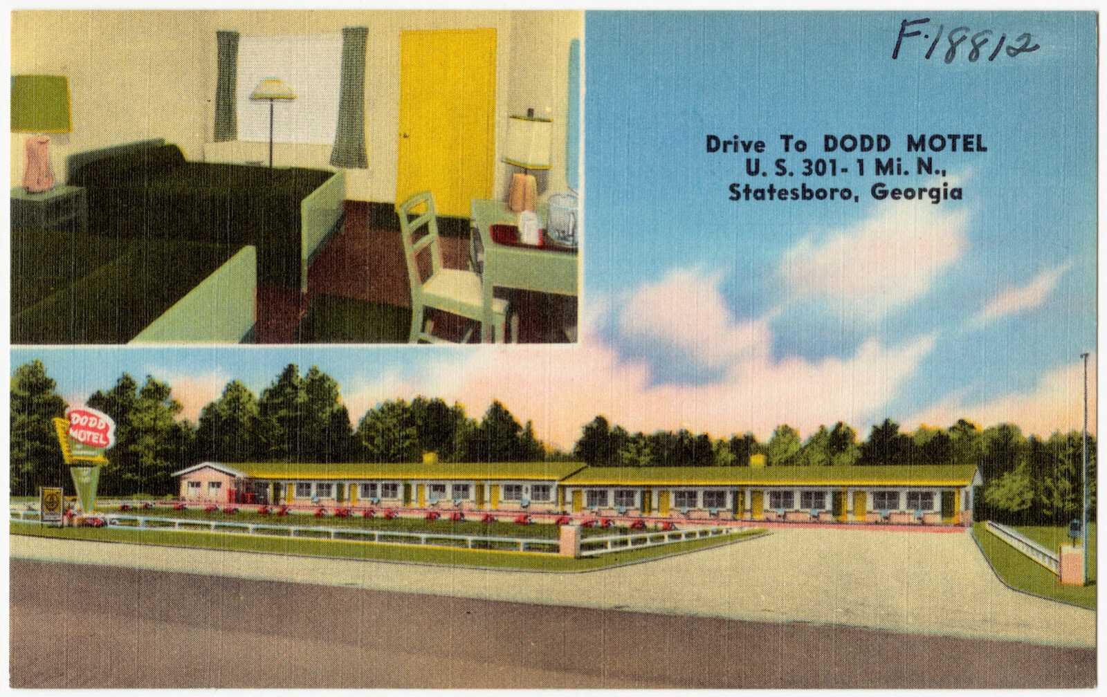 Drive to Dodd motel, U.S. 301- 1 mi. n., Statesboro, Georgia, Boston Public Library - undated