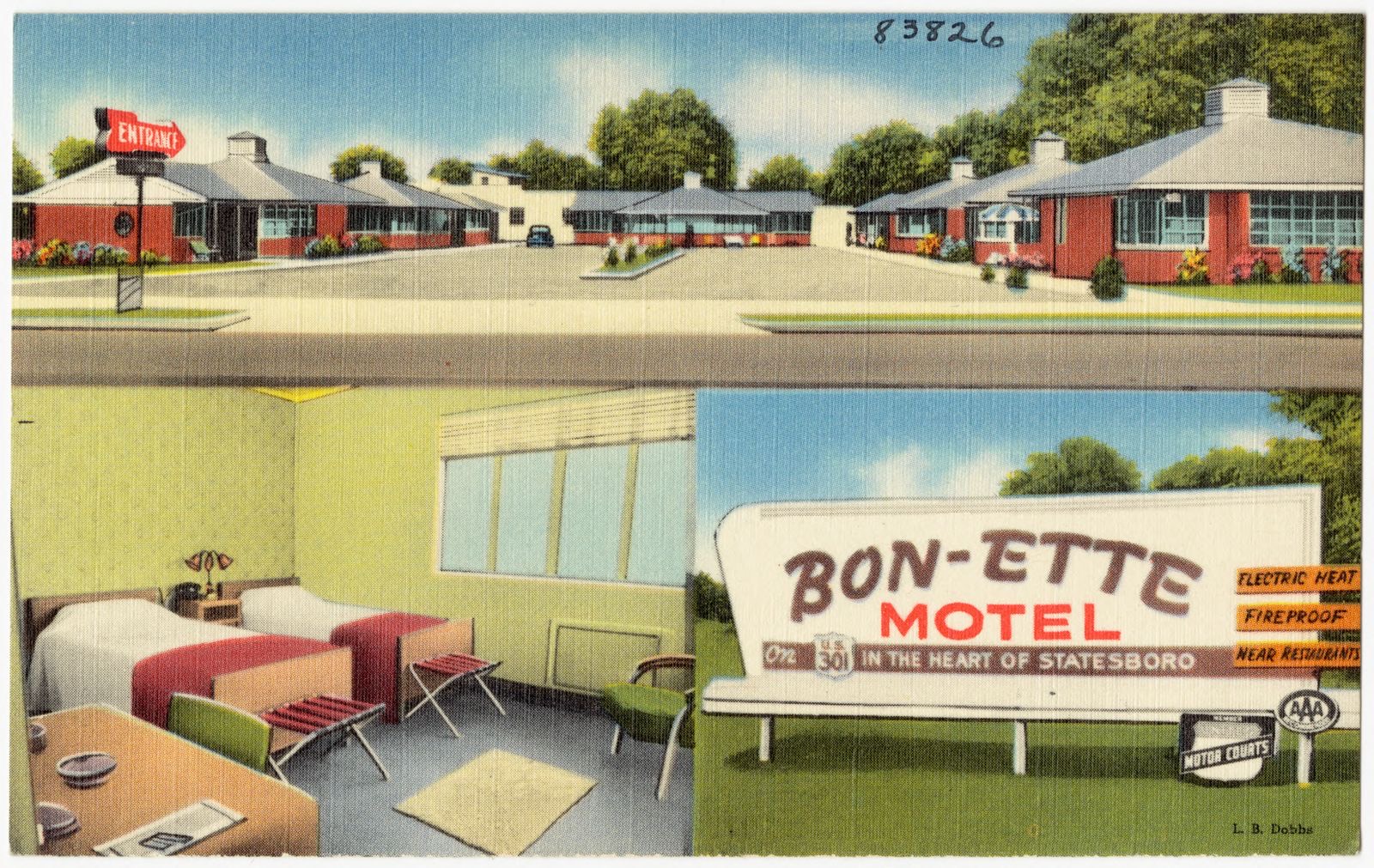 Bon-ette Motel, in the heart of Statesboro, Boston Public Library - undated
