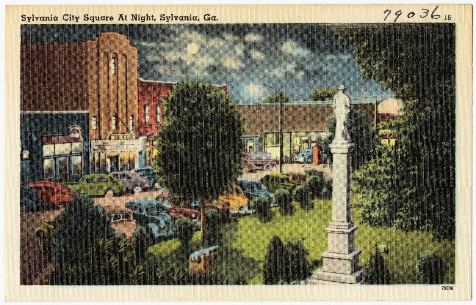 Sylvania city square at night, Sylvania, Ga., Boston Public Library - undated