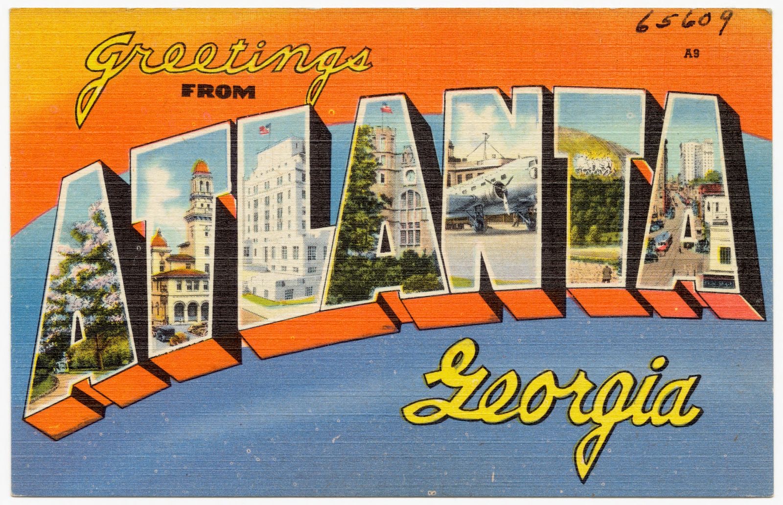 Greetings from Atlanta Georgia, Boston Public Library - undated