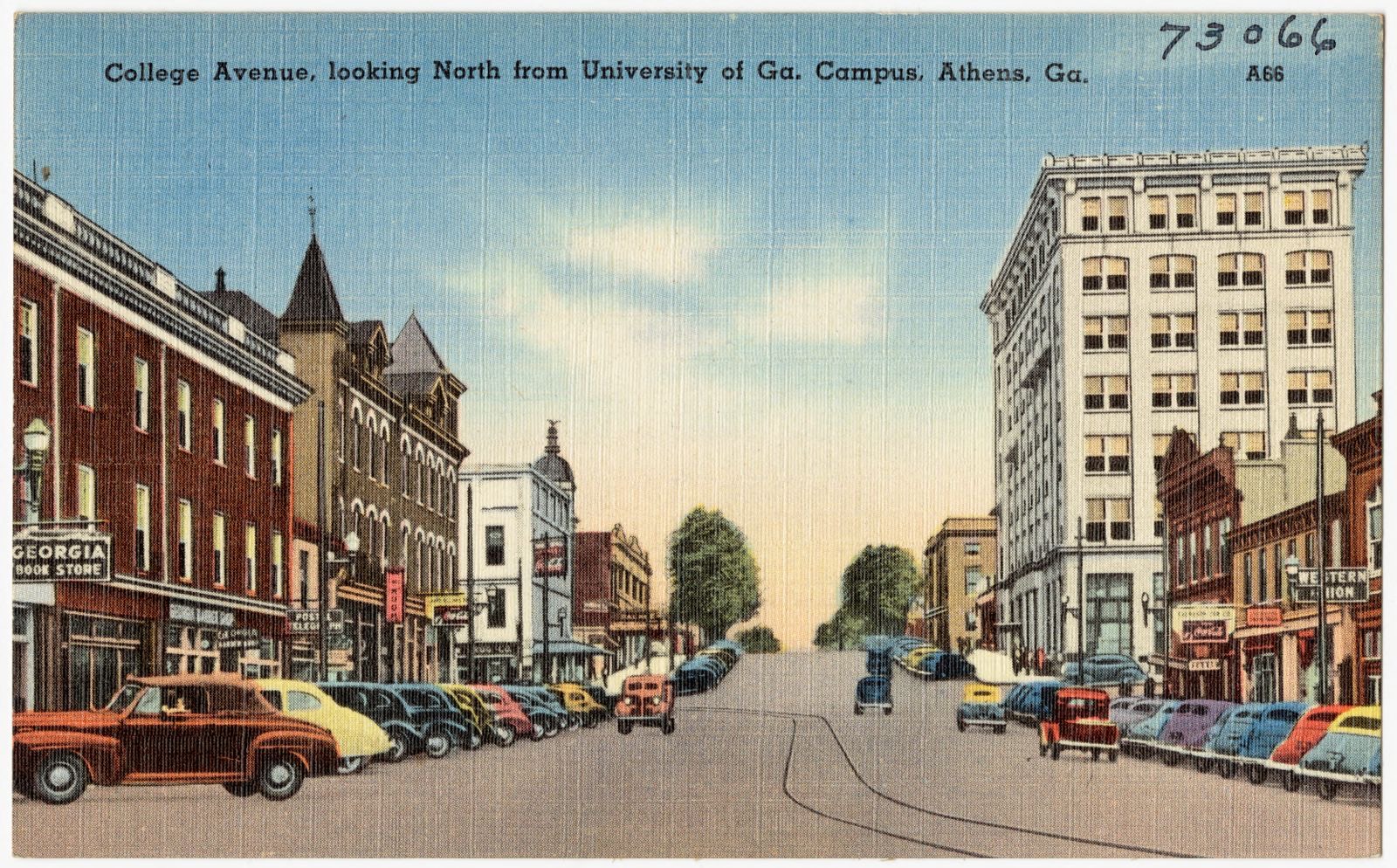 College Avenue, looking north from University at Ga. campus, Athens, Ga., Boston Public Library - undated