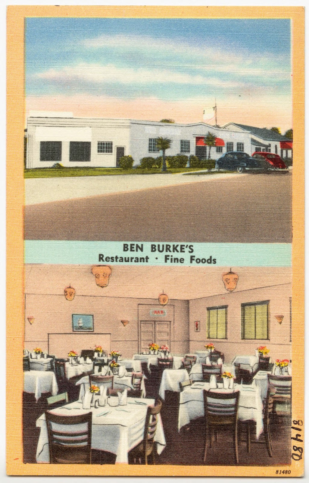 Ben Burke's Restaurant - fine foods, Boston Public Library - undated