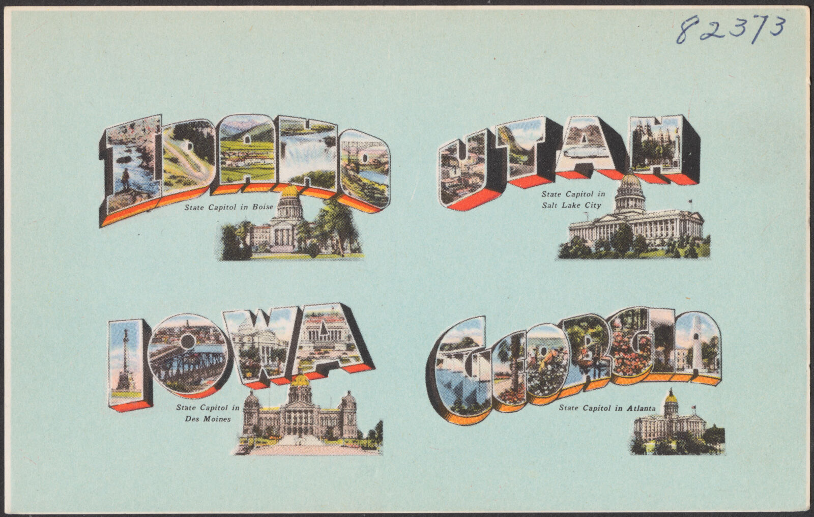 Idaho. Utah. Iowa. Georgia, Boston Public Library - undated