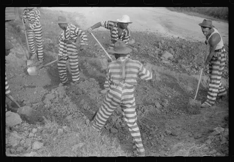 Georgia convicts working on a road in Oglethorpe County