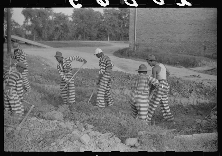 Georgia convicts working on a road in Oglethorpe County