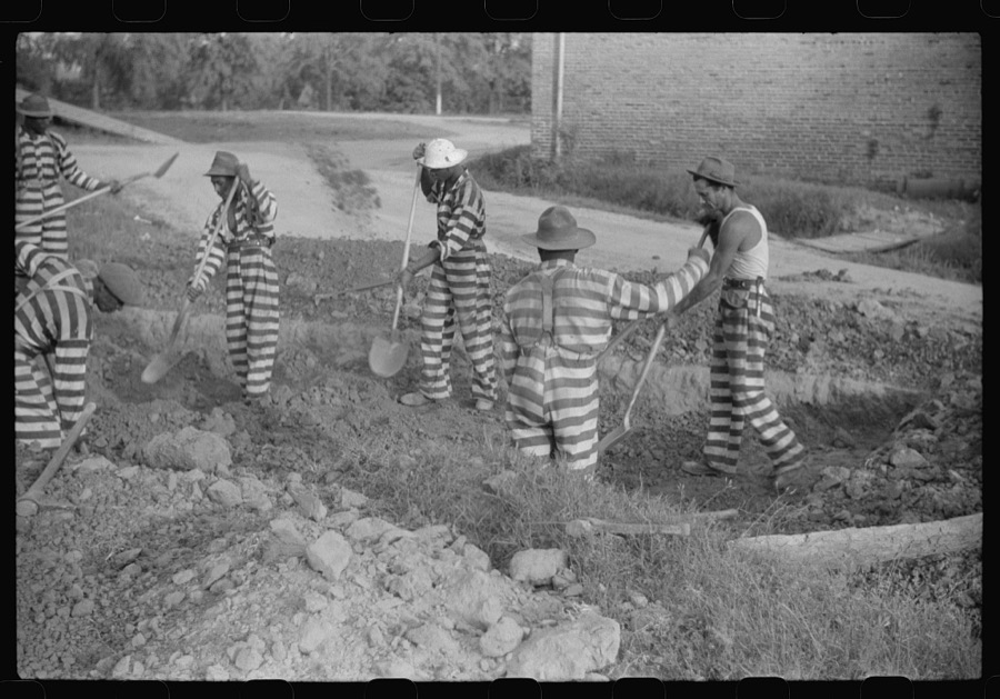 Georgia convicts working on a road in Oglethorpe County