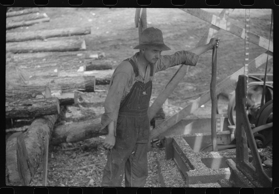 Sawmill worker at a small works in southern Greene County, Georgia