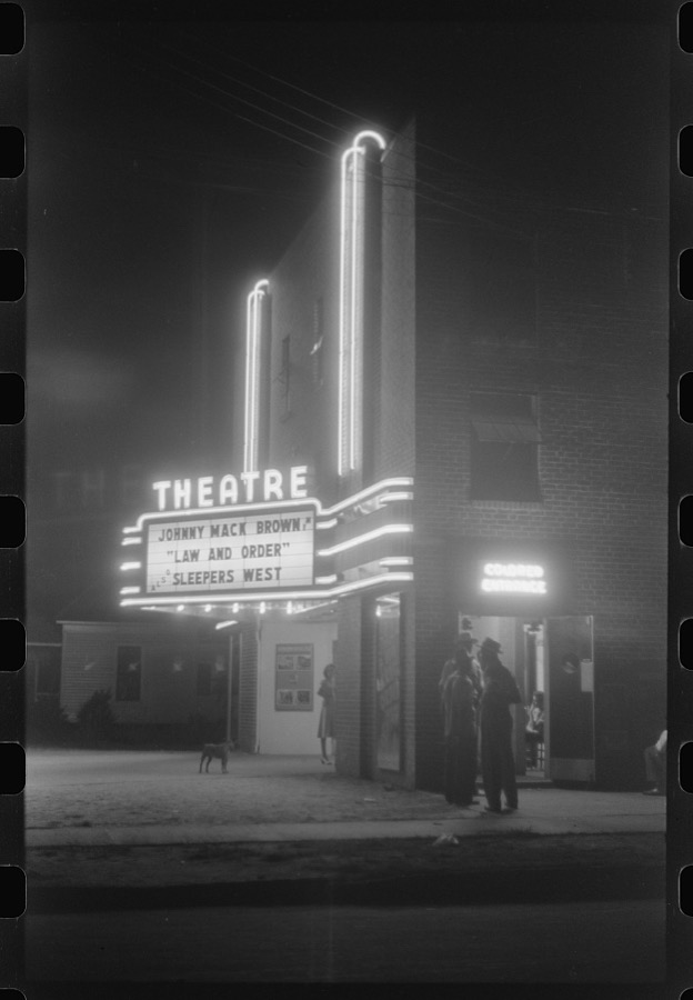 The new movie house in Greensboro, Greene County, Georgia