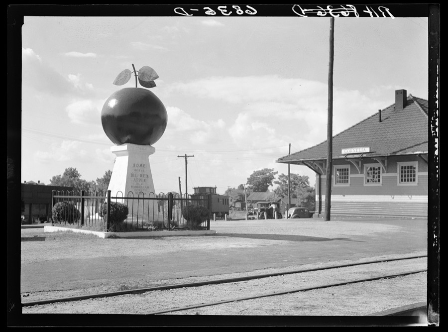 Apple monument at depot of Cornelia, Georgia