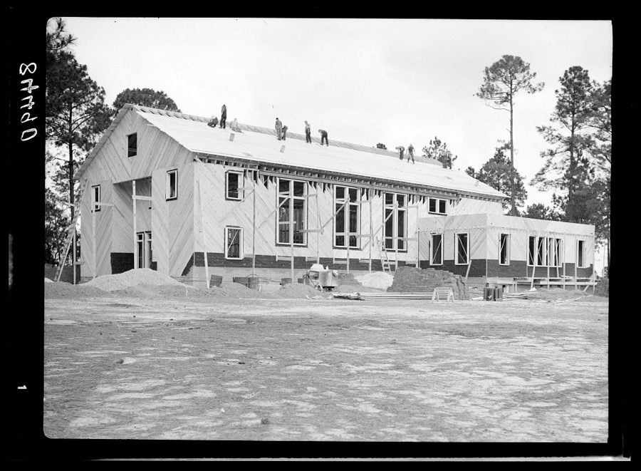 Auditorium under construction at Irwinville Farms, Georgia