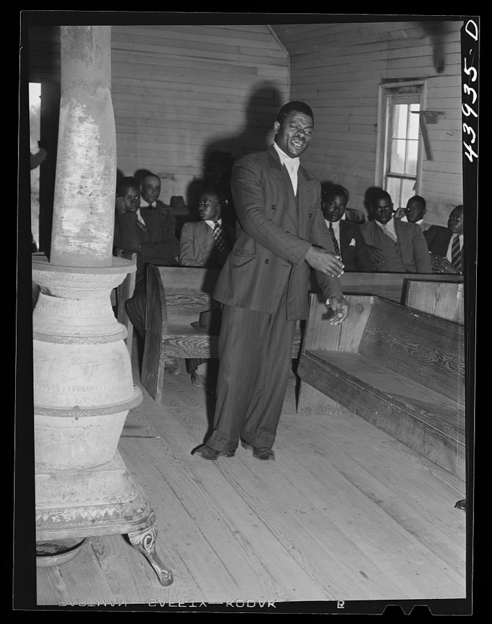 Singing "Trying to Make a Hundred, Ninety-Nine and a Half Won't Do" during the collection at Negro church in Heard County, Georgia