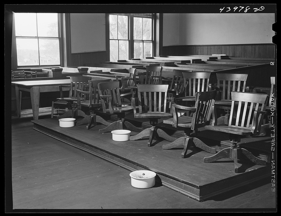 Jury section in the courtroom in Franklin. Heard County, Georgia
