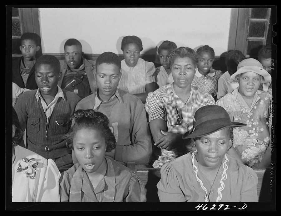 Union Point, Greene County, Georgia. Community sing at the Negro church