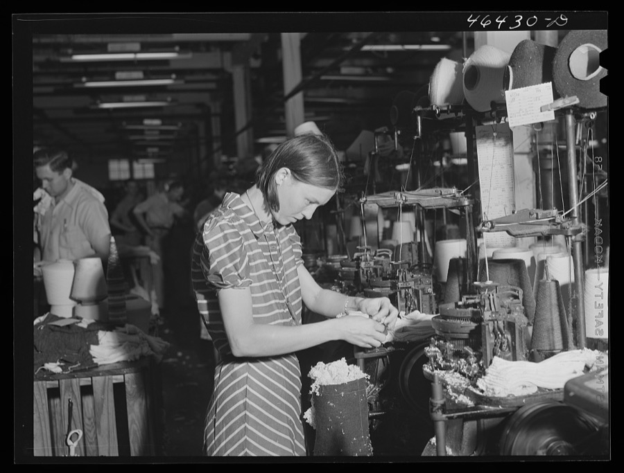In the textile mill in Union Point, Greene County, Georgia