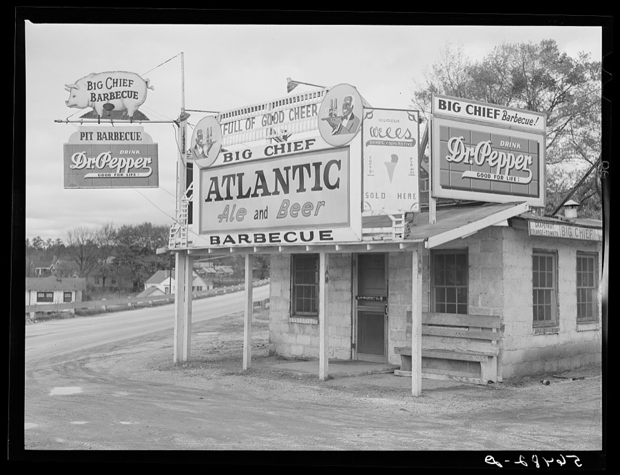 Barbecue stand near Fort Benning, Columbus, Georgia