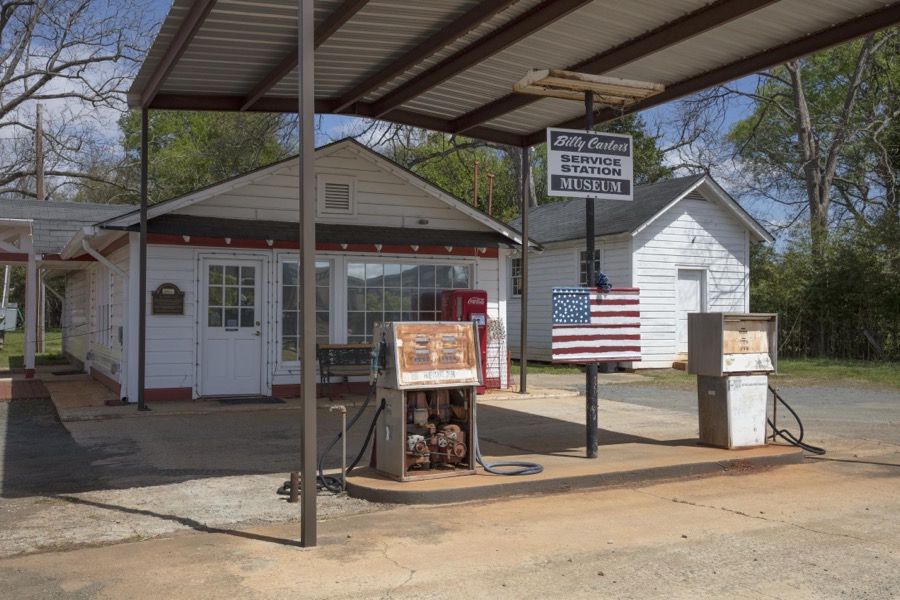 The former gasoline station of Billy Carter, the younger brother of former president Jimmy Carter, in their hometown of Plains, Georgia