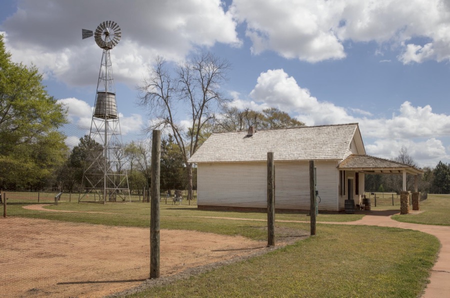 The boyhood home of America's 39th president, Jimmy Carter, on a farm in the little community of Archery, Georgia, now part of the only slightly larger town of Plains, with which President Carter and his wife, Rosalynn, a Plains native, are usually associated