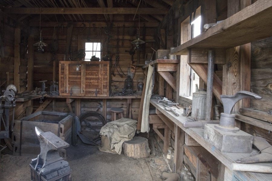 Interior of the blacksmith shop at the boyhood farm of America's 39th president, Jimmy Carter, in the little community of Archery, Georgia, now part of the only slightly larger town of Plains, with which President Carter and his wife, Rosalynn, a Plains native, are usually associated