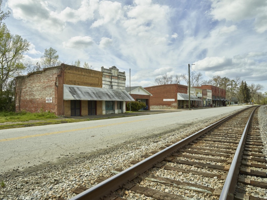Freight trains run right through little Bartow, an old cotton-mill town in the U.S. state of Georgia