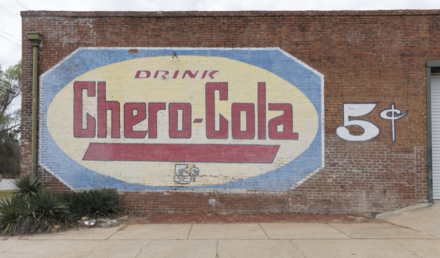Billboard for Chero-Cola, a long-defunct soft-drink brand, in Louisville, a town in eastern Georgia