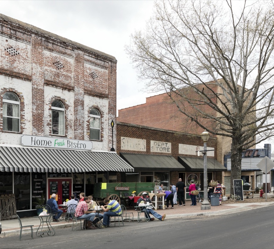 Downtown Louisville, a town in northeastern Georgia, during Louisville Heritage Day