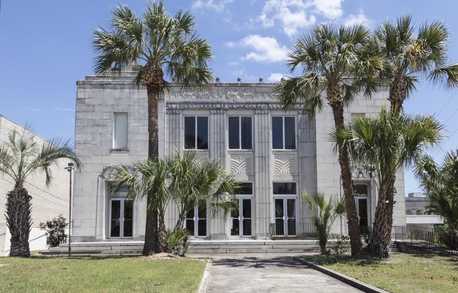 The vacant, Egyptian-motif Al-Sihah Shrine Temple in Macon, Georgia