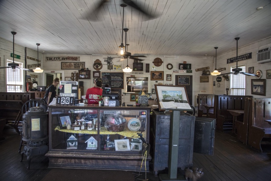 Interior of the Whistle Stop Cafe in Juliette, a small town in Monroe County, Georgia