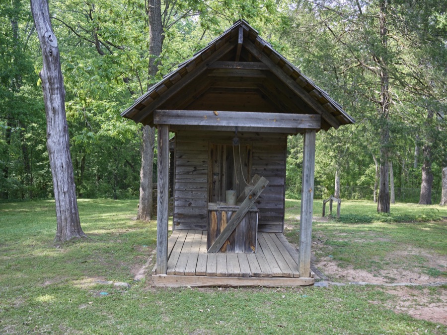 Tiny cabin on the grounds of Traveler's Rest, a historic inn in Toccoa, a city in northeast Georgia near the South Carolina line