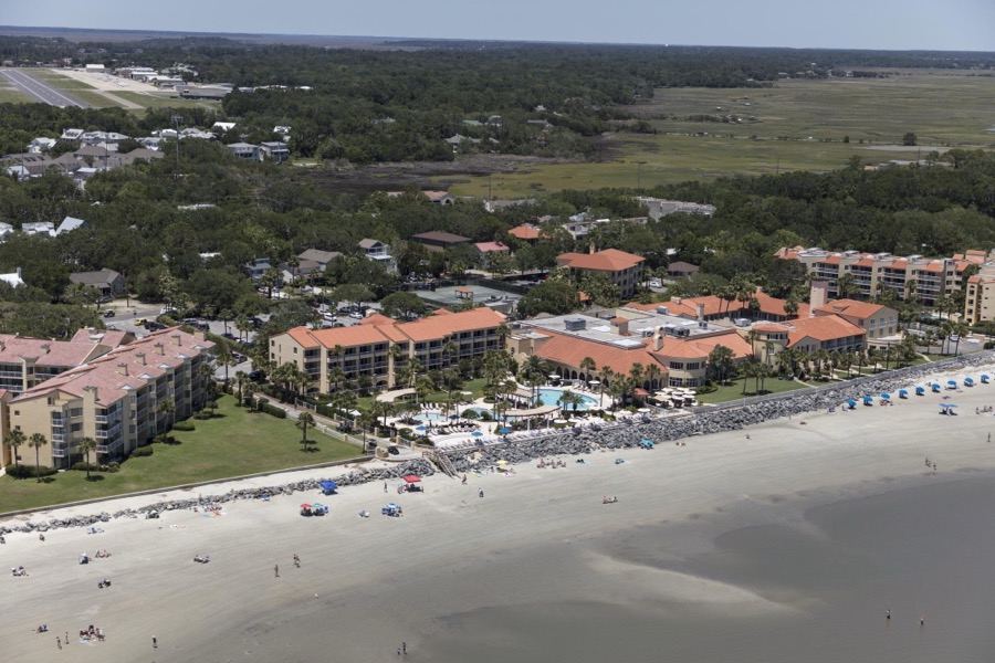 Area view of the resort area on St. Simons Island, Georgia