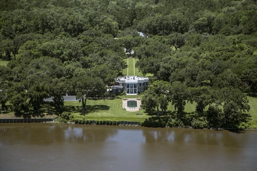 Aerial view of the Ford Plantation in Richmond Hill, Georgia, south of Savannah