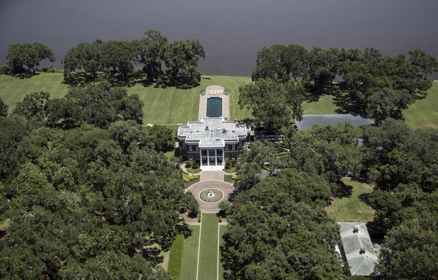 Aerial view of the Ford Plantation in Richmond Hill, Georgia, south of Savannah