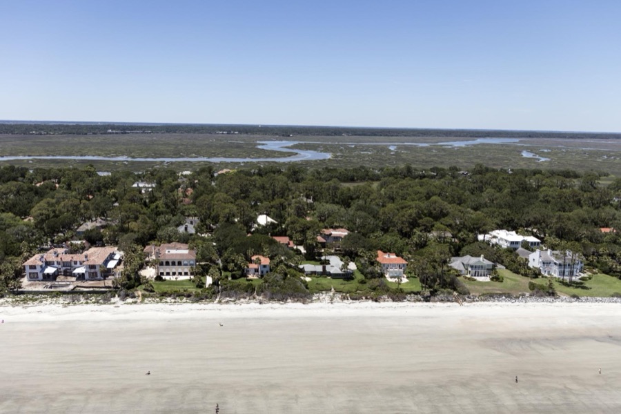 An aerial view of Sea Island, a privately owned, wealthy enclave in Glynn County, Georgia that for more than 75 years has been a retreat for many of America's richest and most famous citizens