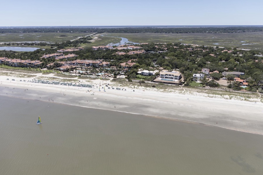 An aerial view of Sea Island, a privately owned, wealthy enclave in Glynn County, Georgia that for more than 75 years has been a retreat for many of America's richest and most famous citizens