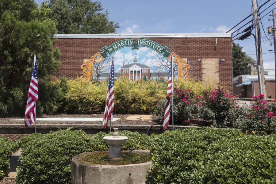 Mural remembering the Martin Institute in Jefferson, Georgia