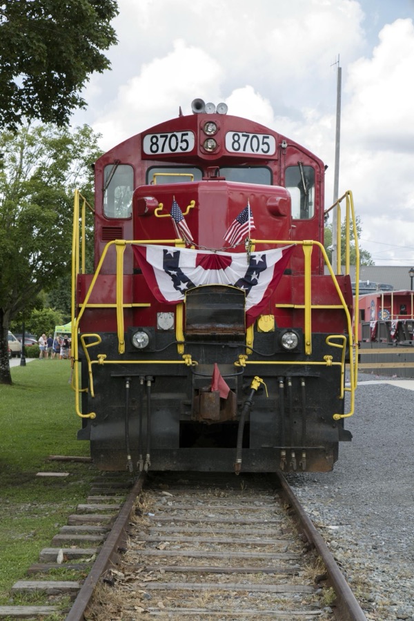 Diesel engine of the Blue Ridge Scenic Railway in Blue Ridge, a community in far-northwest Georgia, near the Tennessee line