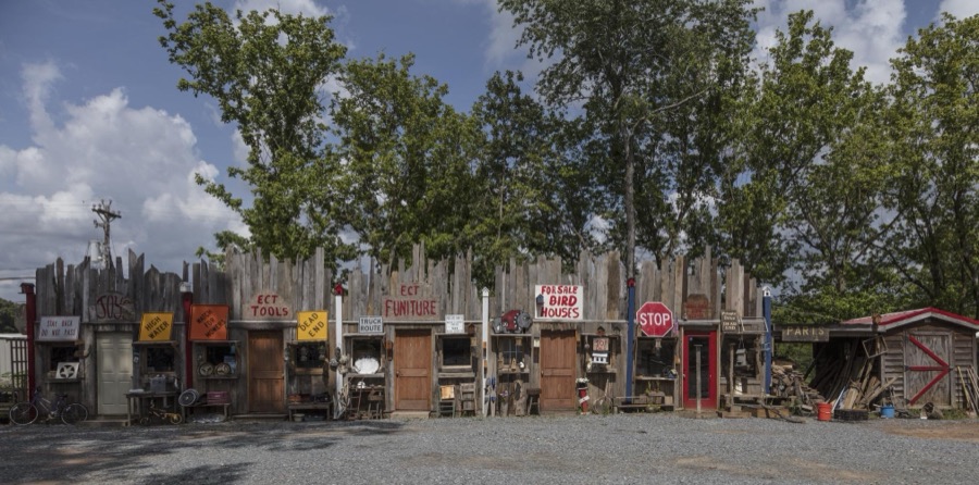 Scene at the rustic Bargain Wagon gift shop in Morgantown, Georgia