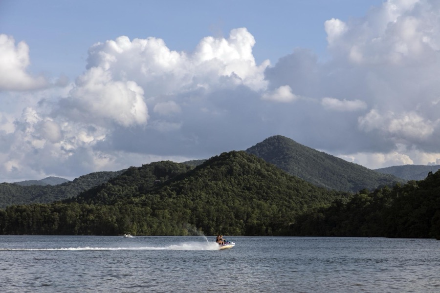 Scene on Lake Chatuge in Hiawassee, Georgia