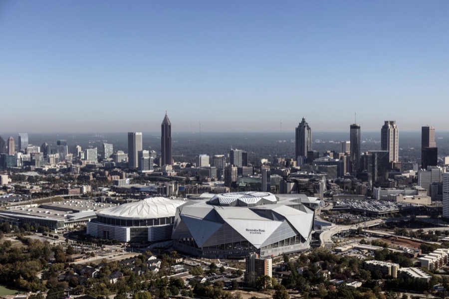Aerial photograph of Atlanta, Georgia, taken in October 2017