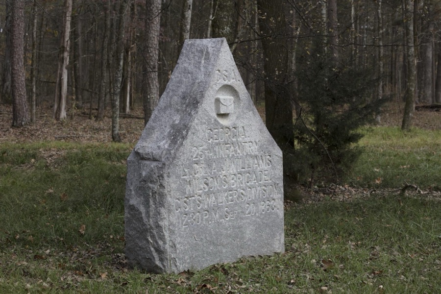 Georgia 25th Infantry marker at the Chickamauga portion of the Chickamauga & Chattanooga National Military Park