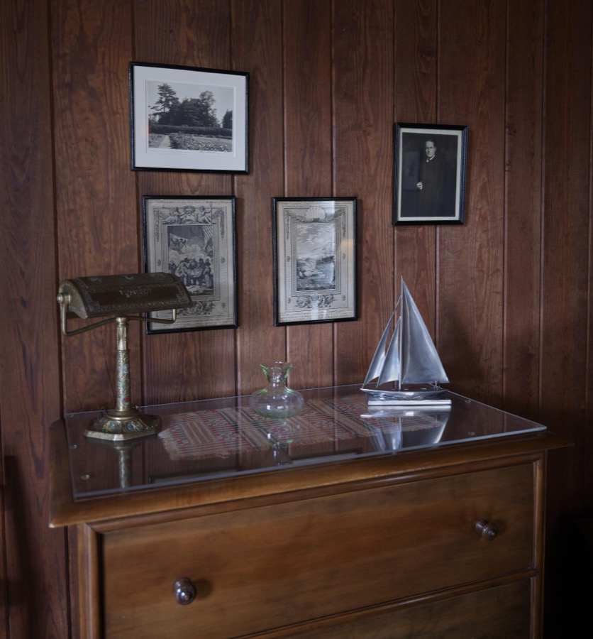 Small ship sculpture in President Franklin Roosevelt's bedroom at the "Little White House" in Warm Springs, Georgia, the town in which Roosevelt sought treatment for polio in 1924, nine years before he became U.S. president