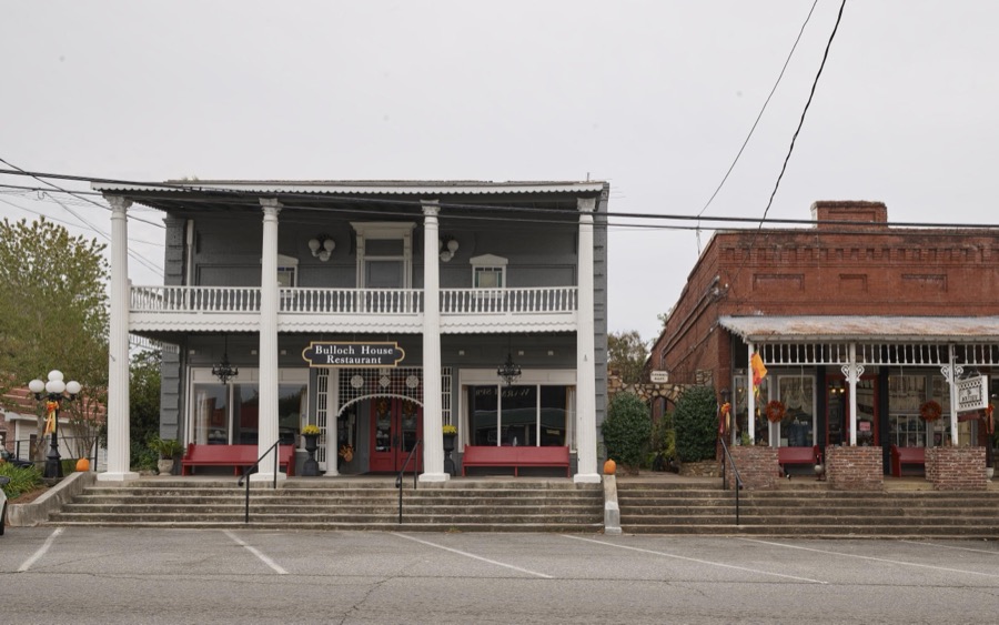 Buildings in downtown Warm Springs, Georgia, the town in which Franklin Roosevelt sought treatment for polio in 1924, nine years before he became U.S. president