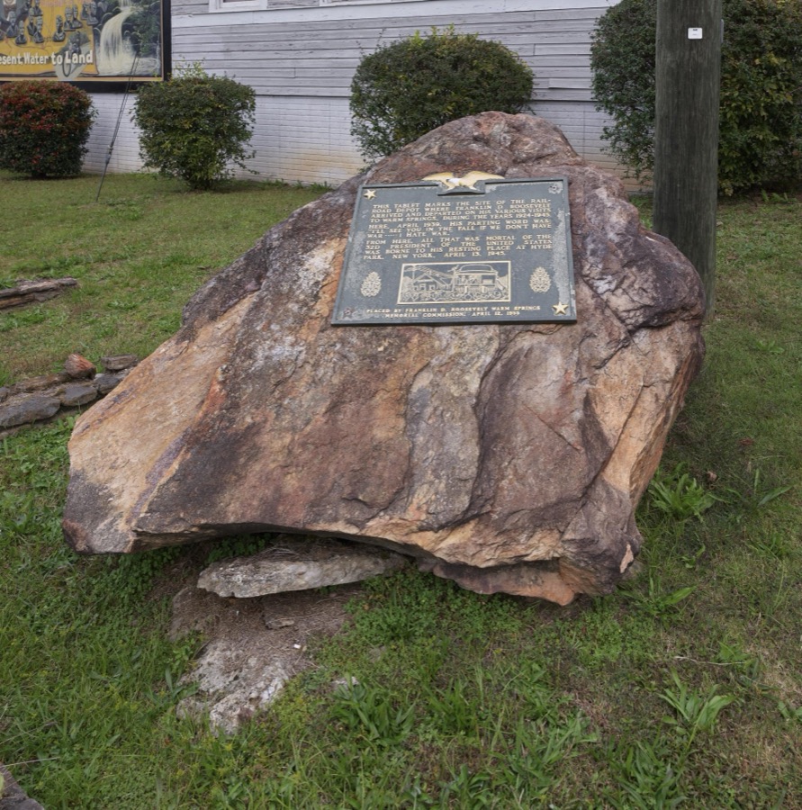 Site of the onetime train station in Warm Springs, Georgia, the town in which Franklin Roosevelt sought treatment for polio in 1924, nine years before he became U.S. president