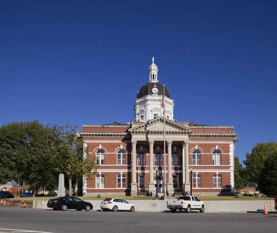 The Meriwether County Courthouse in Greenville, Georgia