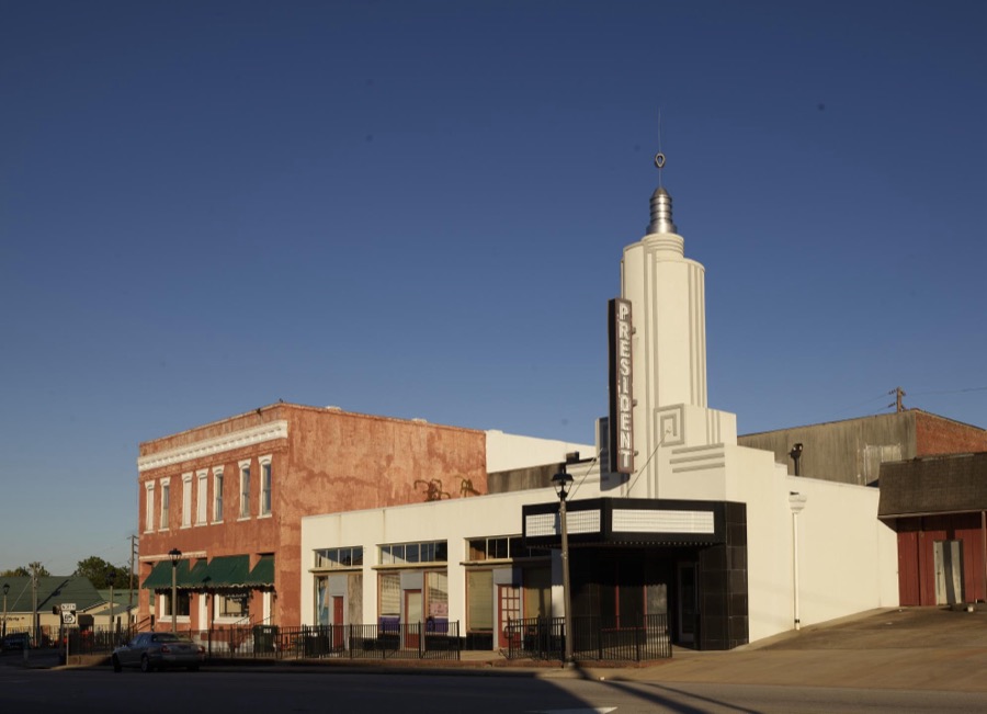 The President Theatre and surrounding buildings in Manchester, Georgia