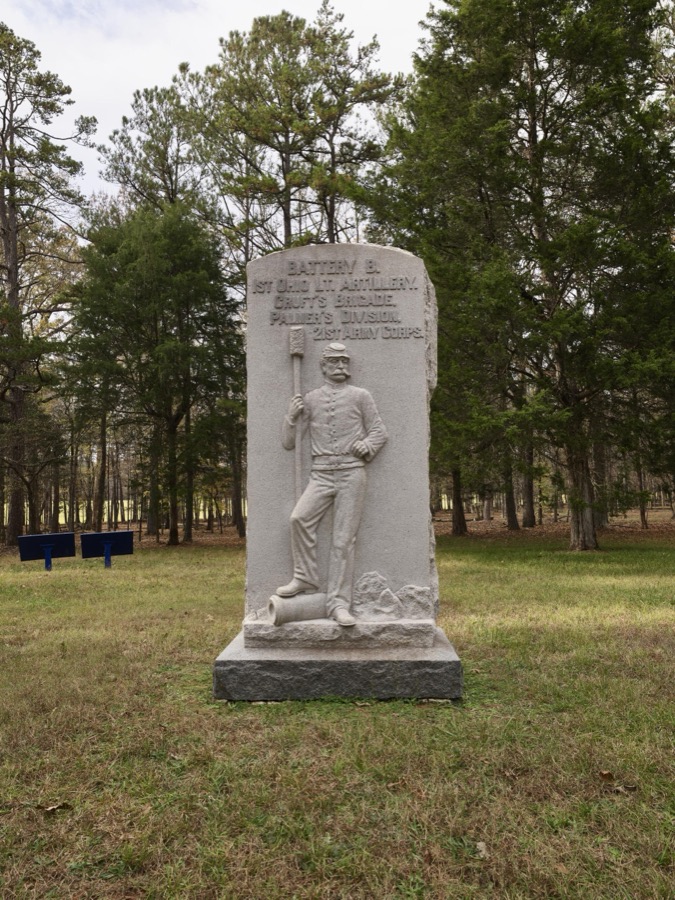 The Battery B, 1st Ohio Light Artillery monument at the Chickamauga portion of the Chickamauga & Chattanooga National Military Park