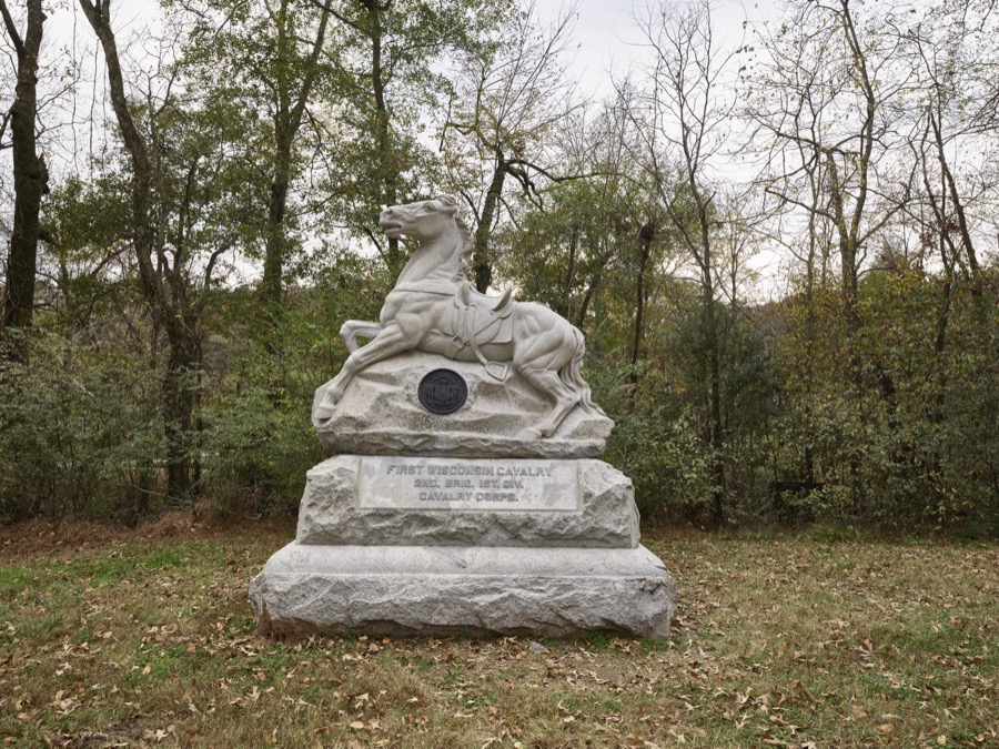 The First Wisconsin Cavalry monument at the Chickamauga portion of the Chickamauga & Chattanooga National Military Park